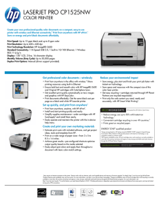 LaserJet Pro CP1525nw Color Printer