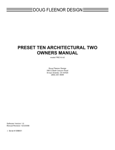 preset ten architectural two owners manual