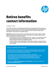 Retiree benefits contact information
