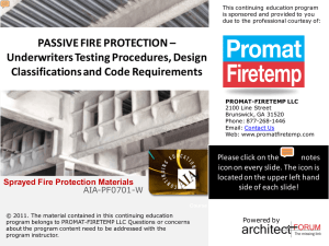 PASSIVE FIRE PROTECTION – Underwriters Testing Procedures, Design