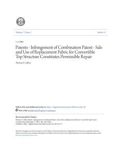 Infringement of Combination Patent - Villanova University School of