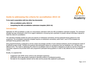 Guide to addressing the criteria for accreditation 2015-16