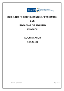 GUIDELINES FOR CONDUCTING SELF EVALUATION