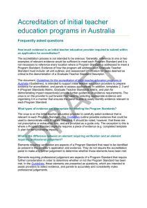 Accreditation of initial teacher education programs in Australia