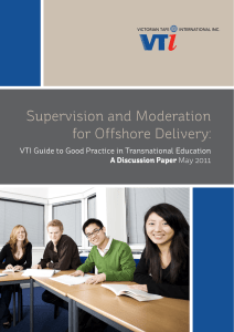 Supervision and Moderation for Offshore Delivery