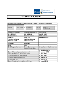 ACCREDITATION REPORT - Innovatus FET – Private College