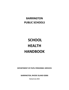 SCHOOL HEALTH HANDBOOK - Barrington Public Schools