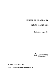 Safety Handbook - Geography - Queen Mary University of London
