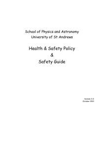 School Safety booklet - University of St Andrews