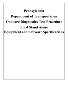 Onboard Diagnostics Test Procedure Specifications
