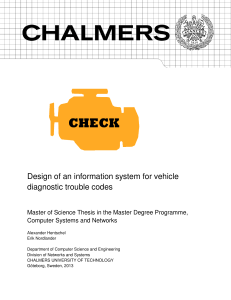 Design of an information system for vehicle diagnostic trouble codes