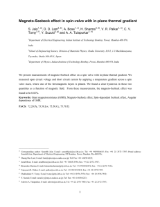 Magneto-Seebeck effect in spin-valve with in-plane