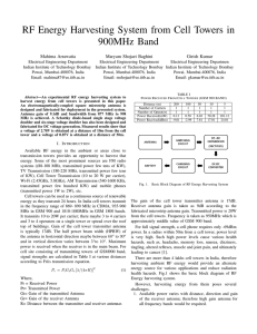 RF Energy Harvesting System from Cell Towers in 900MHz