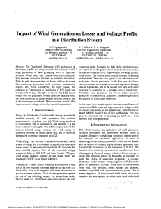 Impact of wind generation on losses and voltage profile in a