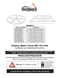 Outdoor Match Throw (MT) Fire Pits