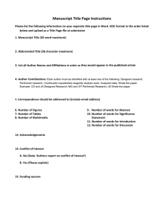 Manuscript Title Page Instructions