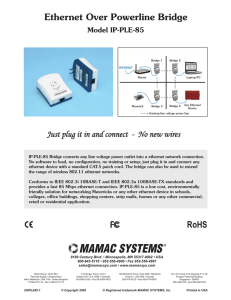 Ethernet Over Powerline Bridge RoHS