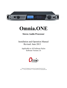 Omnia ONE Users Manual