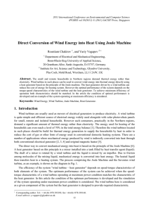 Direct Conversion of Wind Energy into Heat Using Joule Machine