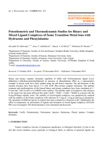 Potentiometric and Thermodynamic Studies for Binary and Mixed