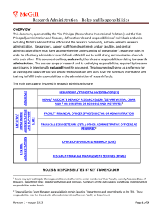 Research Administration – Roles and