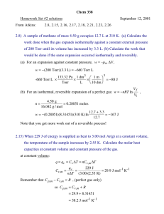 Chem 338 Homework Set #2 solutions September 12, 2001 From