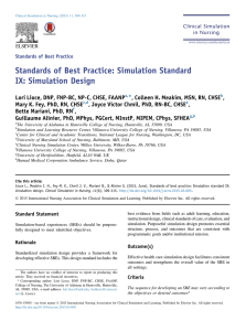 Standards of Best Practice: Simulation Standard IX: Simulation Design