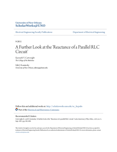 A Further Look at the `Reactance of a Parallel RLC Circuit`