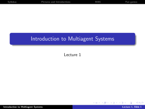 Introduction to Multiagent Systems