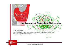 Lectures on Complex Networks