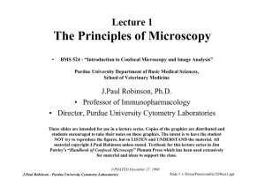 Lecture 1 The Principles of Microscopy