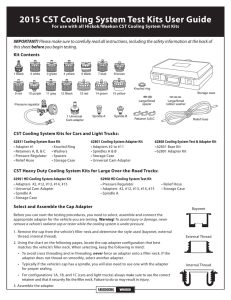 2015 CST Cooling System Test Kits User Guide