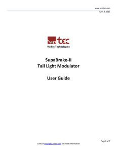 SupaBrake-II Tail Light Modulator User Guide - vizi-tec