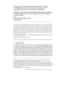 Designing CMOS/Molecular Memories while Considering Device