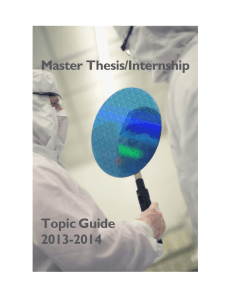 Master Thesis/Internship Topic Guide 2013-2014
