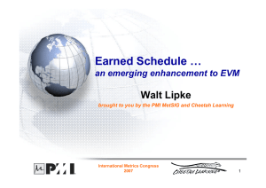 Introduction to Earned Schedule