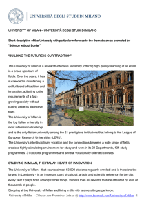 University of Milan - Ciências sem Fronteiras