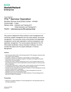 ITIL® Service Operation