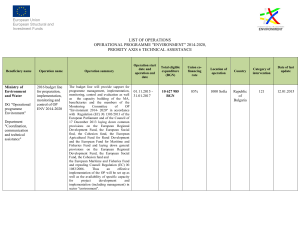 list of operations operational programme "environment" 2014