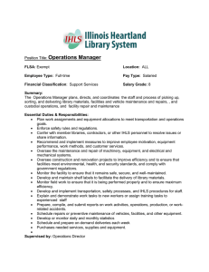 Position Title: Operations Manager - Illinois Heartland Library System