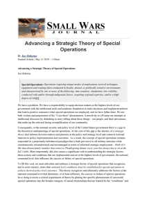 Advancing a Strategic Theory of Special Operations