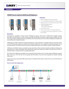 CWDM Passive Optical Add/Drop Multiplexers