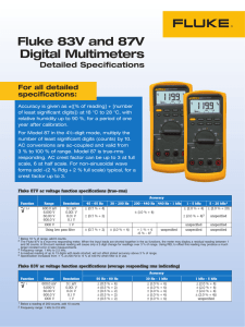 Fluke 83V and 87V Digital Multimeters