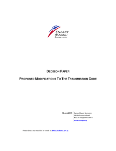 decision paper proposed modifications to the transmission code