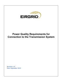 Power Quality Requirements for Connection to the