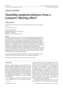 Tunneling magnetoresistance from a symmetry filtering effect