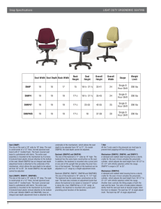 Snap Specifications LIGHT DUTY ERGONOMIC SEATING