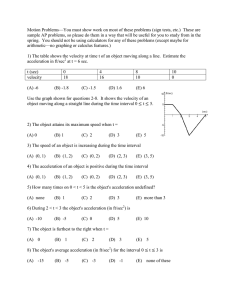 Motion Problems—You must show work on most of these problems