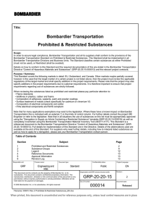 Bombardier Transportation Controlled Substances Standard, Doc ID