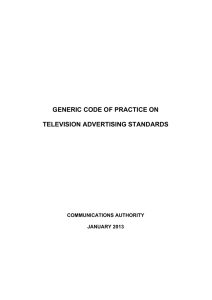 generic code of practice on television advertising standards